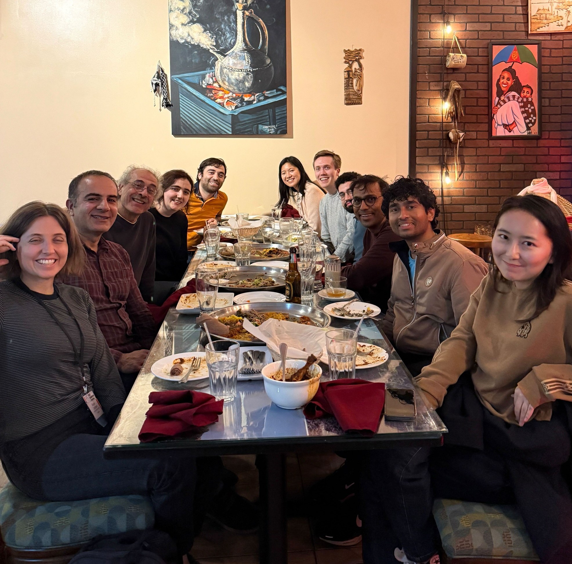 Lab dinner with Nima's PhD advisor at ARO 2025.